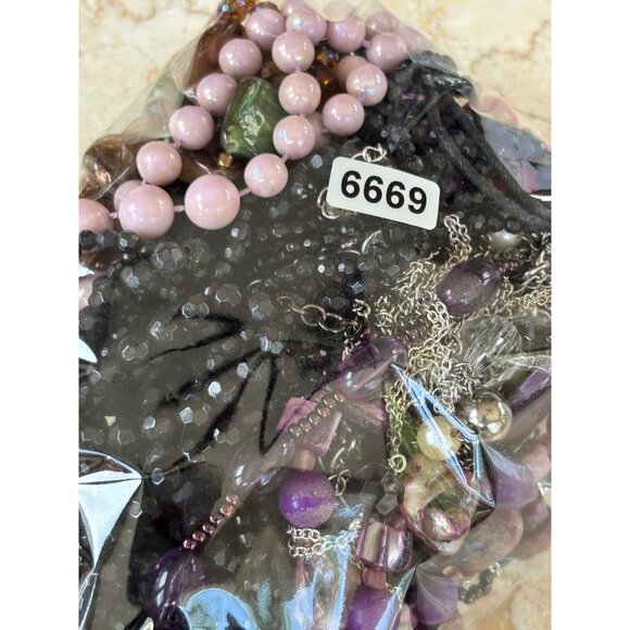 Vintage Mixed Jewelry Lot With Watches Beaded Necklaces & Bracelets In Pink Purp - Picture 1 of 10